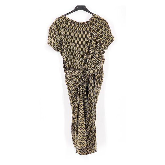 ISABEL MARANT Etoile 100% Silk Ruched Leopard Print Dress - Picture 12 of 13